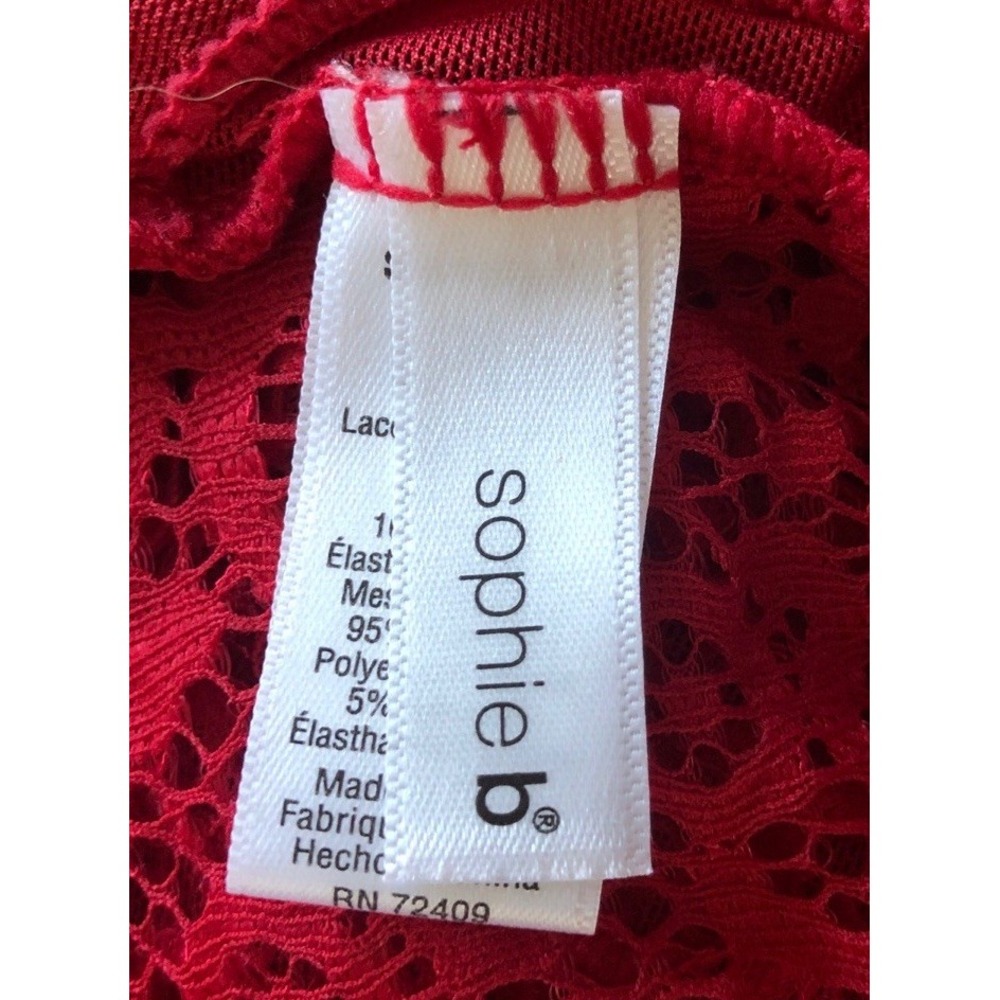 Lace Teddy Bodysuit Lingerie Babydoll Red Open Back Women's Large - Picture 9 of 10